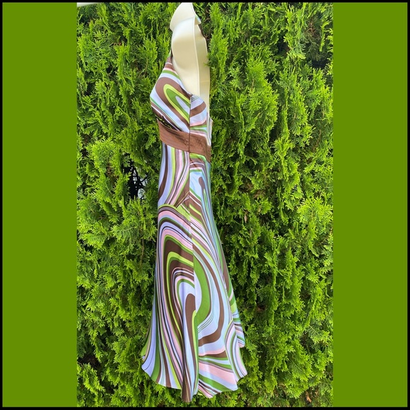 LAUNDRY BY SHELLI SEGAL SILK ABSTRACT DESIGN DRESS - Picture 6 of 9